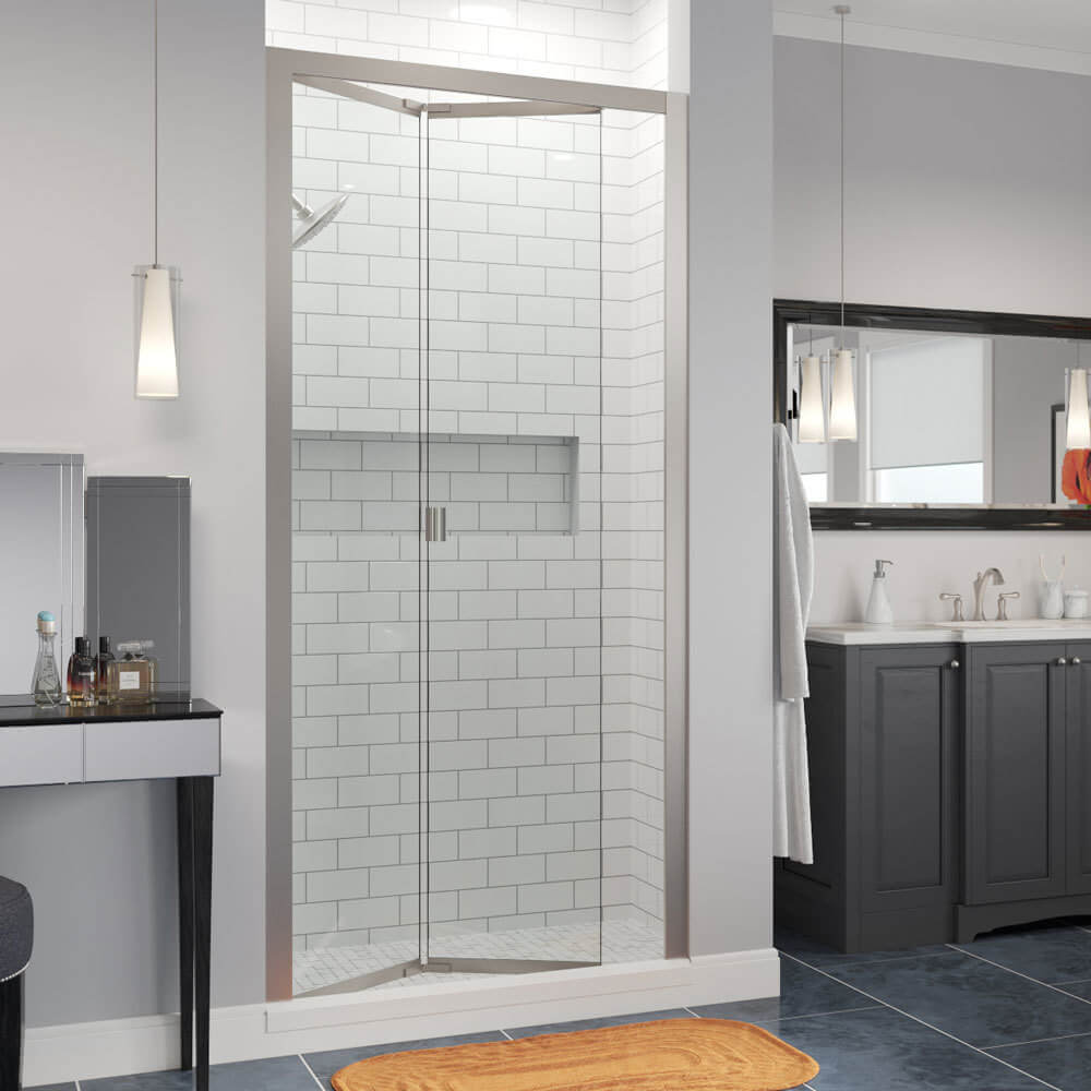 glass shower with folding door